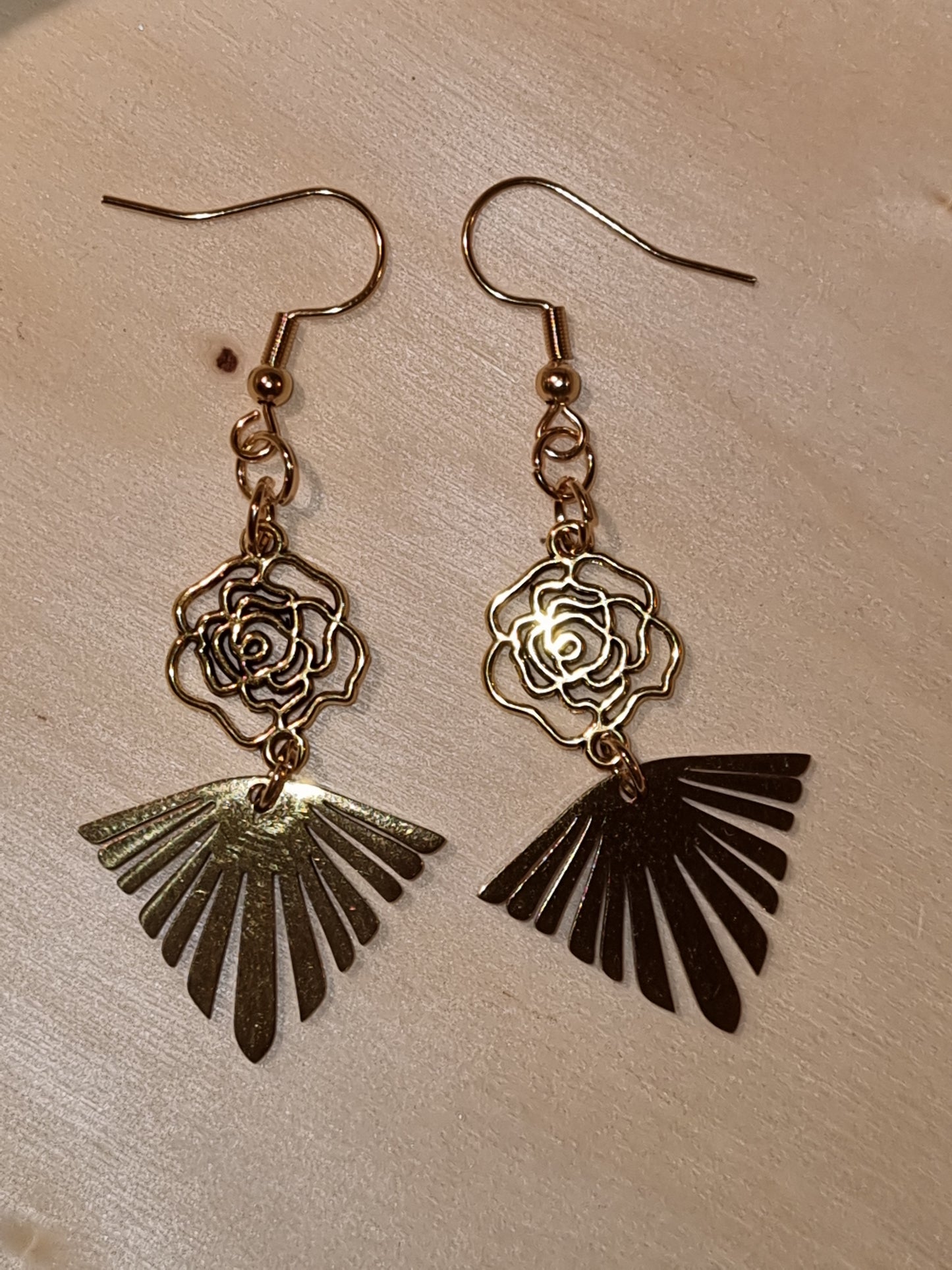 Boucles d'oreilles forme rose