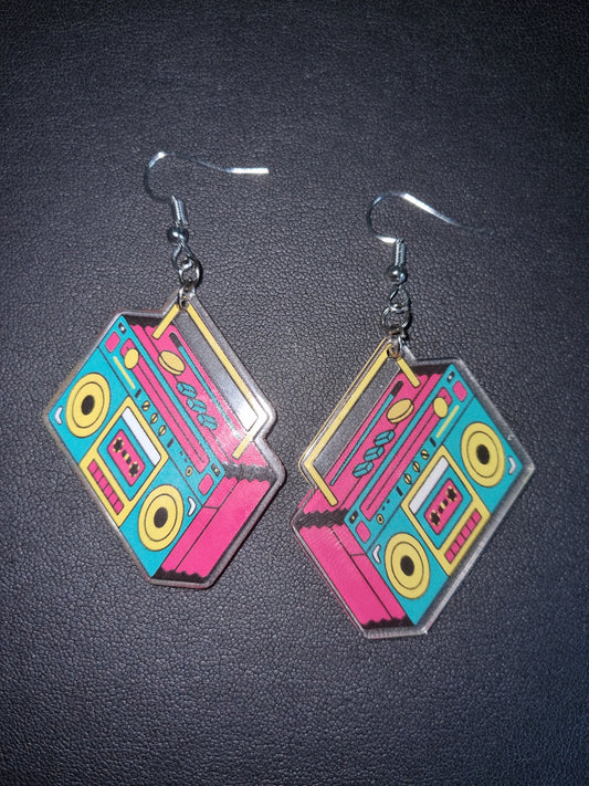 Boucles originales radio cassette. Crochets acier inoxydable