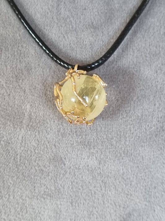 Pendentif perles naturelles citrine non percé