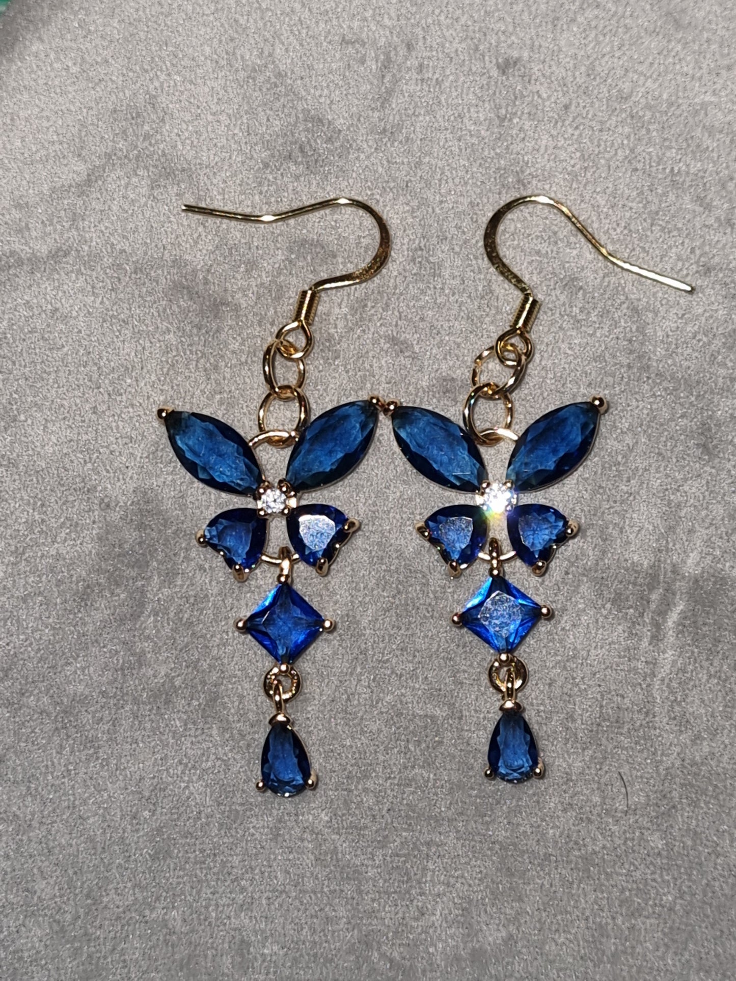 Boucles d'oreilles fantaisie joli bleu