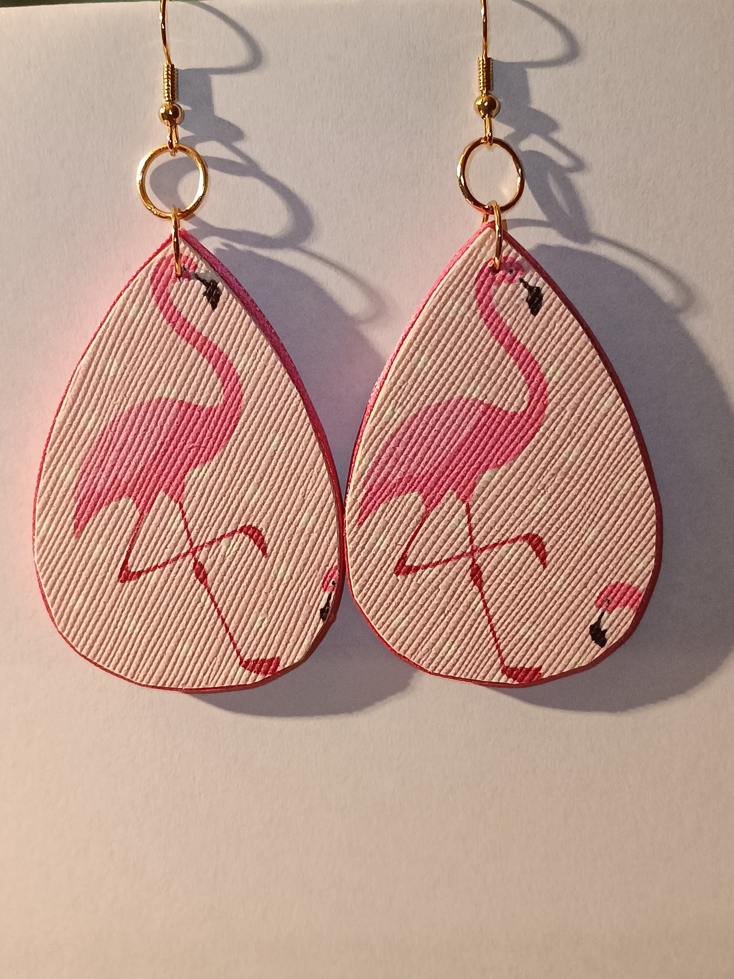 Boucles d'oreilles fantaisie original flamand rose